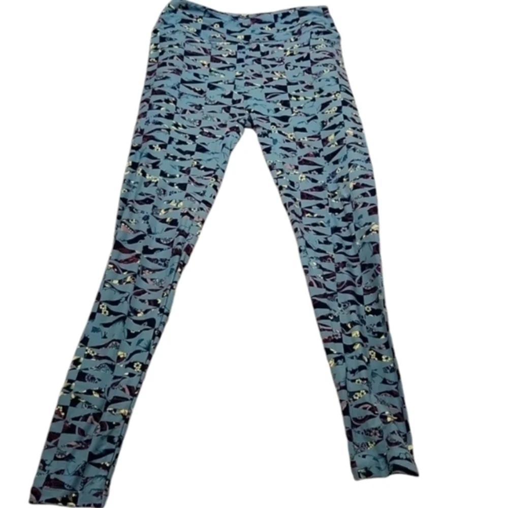 LuLaRoe‎ Blue Geometric Print Stretchy One Size Womens Leggings Ladies Pants